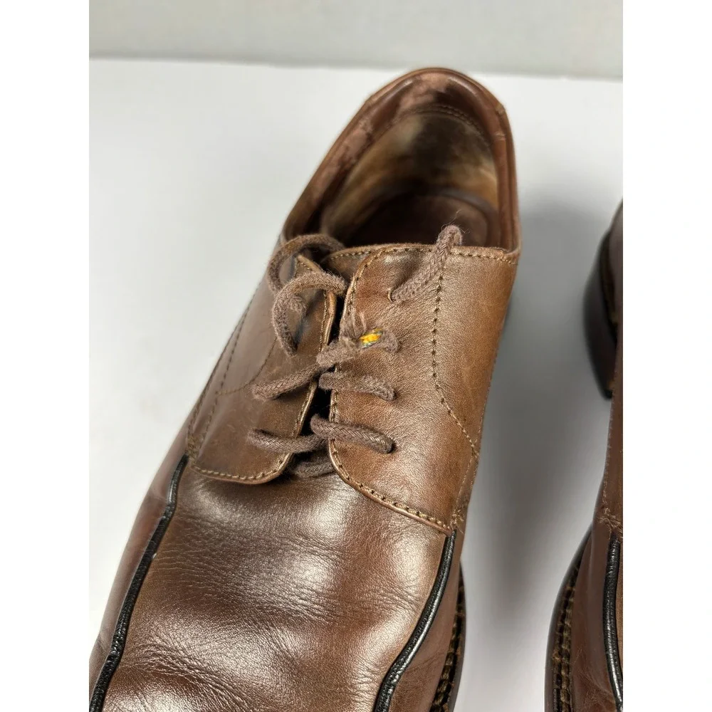 Johnston & Murphy 20-07816 Bicycle Toe Derby Dress Shoes 8M Brown Leather